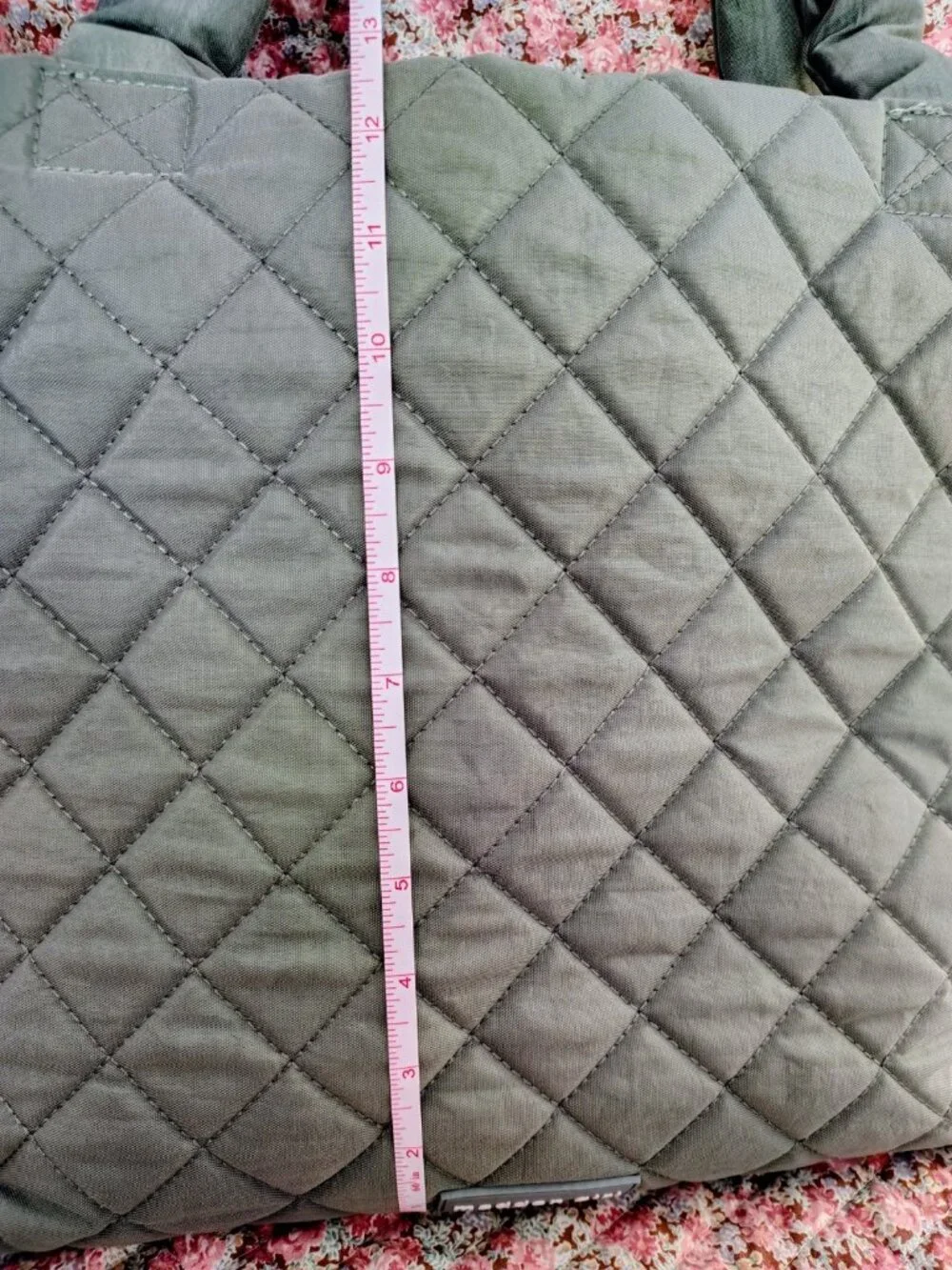 Madden Girl Quilted Tote Bag Sage Green, Removable Long Shoulder Strap